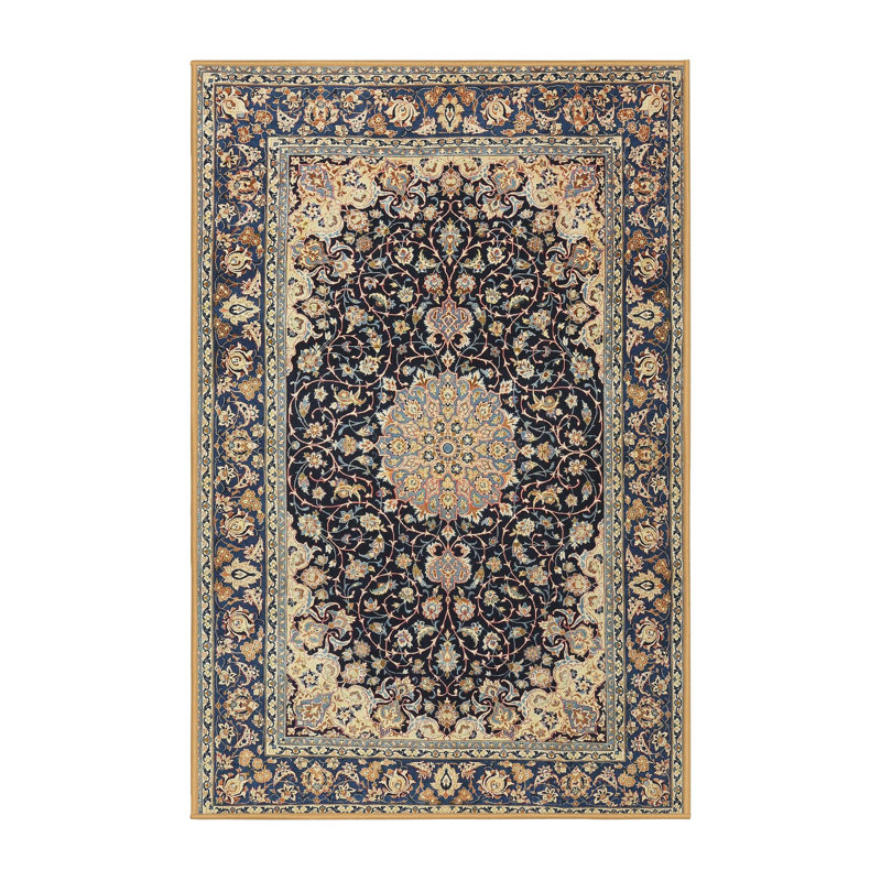 Tapis traditionnel beige / noir Gennep, Rectangle 2 pi x 5 pi
