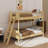 Twin Size Bunk Bed With 3 Storage Shelves,Ladder Can Be Changed Left Or Right-1726035892