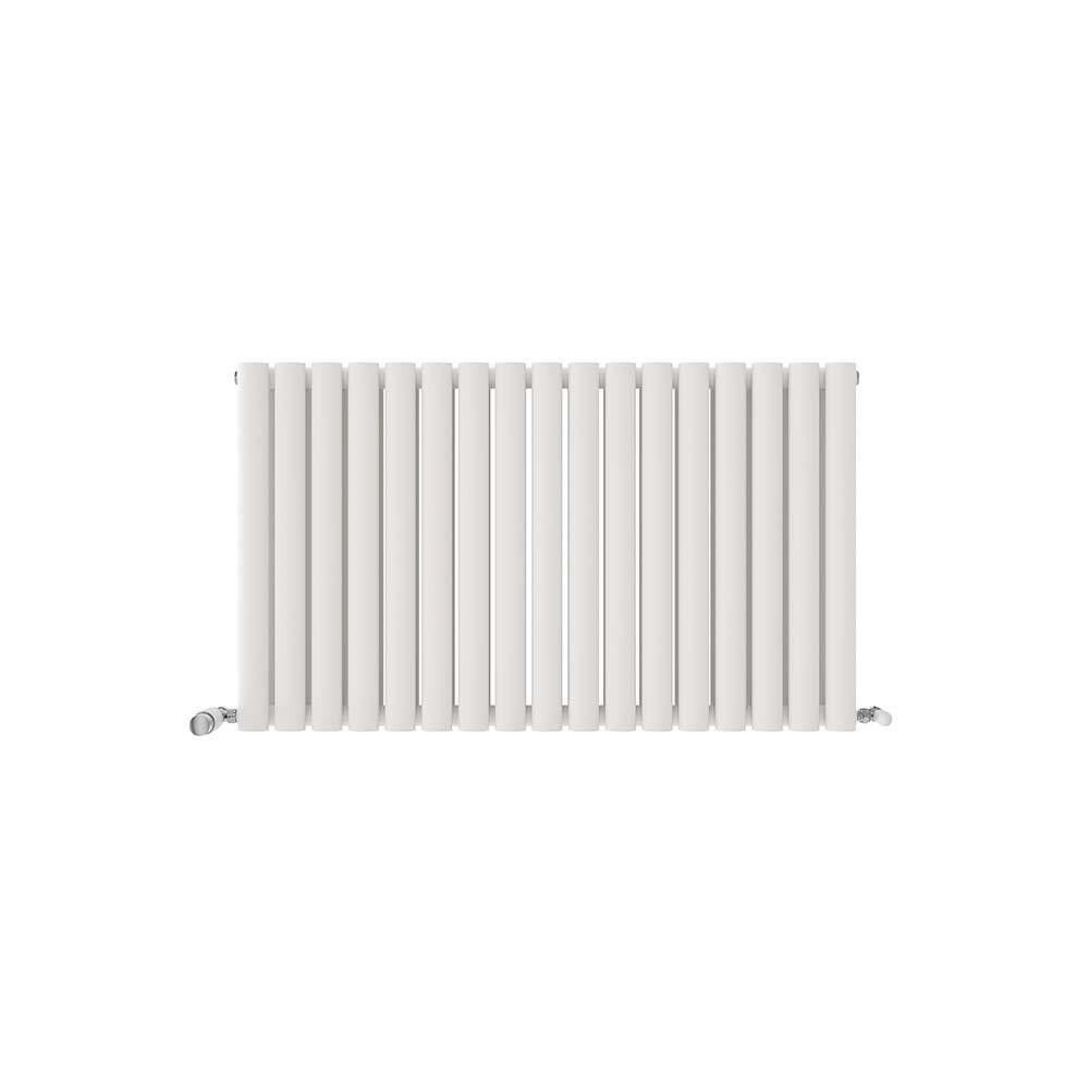 iBathUK Princia Horizontal Double Oval Panel Radiator Angled Valve
