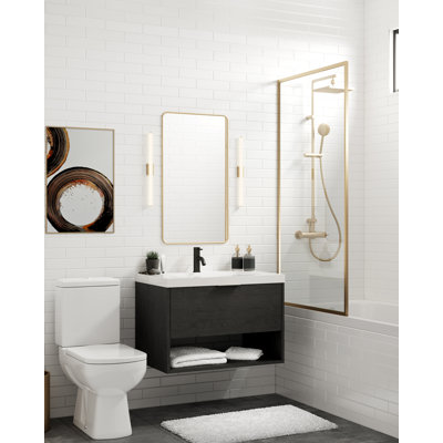 Modo 42" W Wall Mounted Single Bathroom Vanity