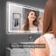 Miroir de salle de bain 72 "x 36" à DEL avec antibuée et capteur tactile - Miroir mural moderne sans cadre pour meuble-lavabo, salle de douche ou vestiaire-1828350165