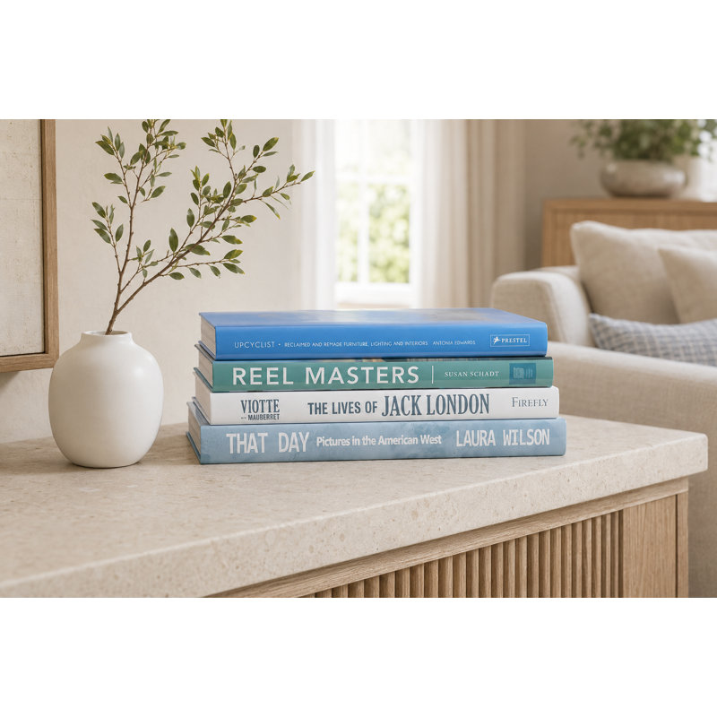 Livres décoratifs - pile de 4 tables bleues Ocean