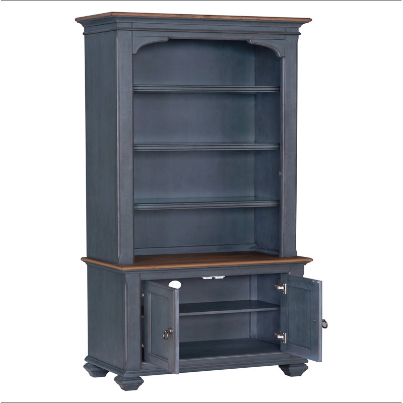 Bibliothèque universelle 84 po, aucun assemblage requis, finition bleu velours côtelé