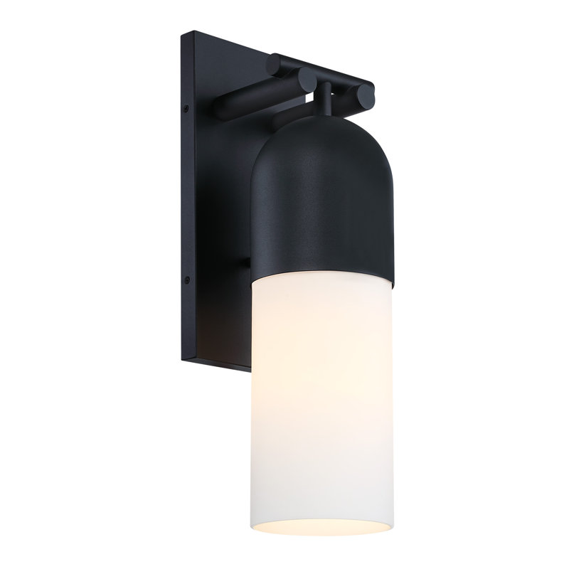 Elvis1-Light Black Outdoor Wall Sconce Light for Porches, 22" H x 7" W x 8.5" D