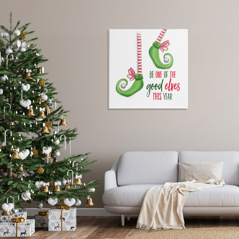Toile festive «Be a Good Elf», conception par Dogwood, H 36 po x l 36 po