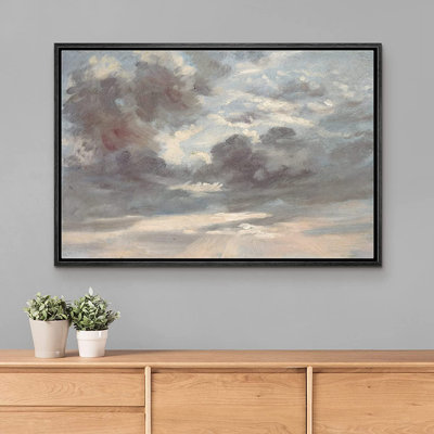 " SIGNLEADER Framed Canvas Print Wall Art Pastel Watercolor Cloud Sky Vista Abstract Shapes Illustrations Modern Art Decorative Minimal Relax/Calm For Living Room, Bedroom, Office " Print