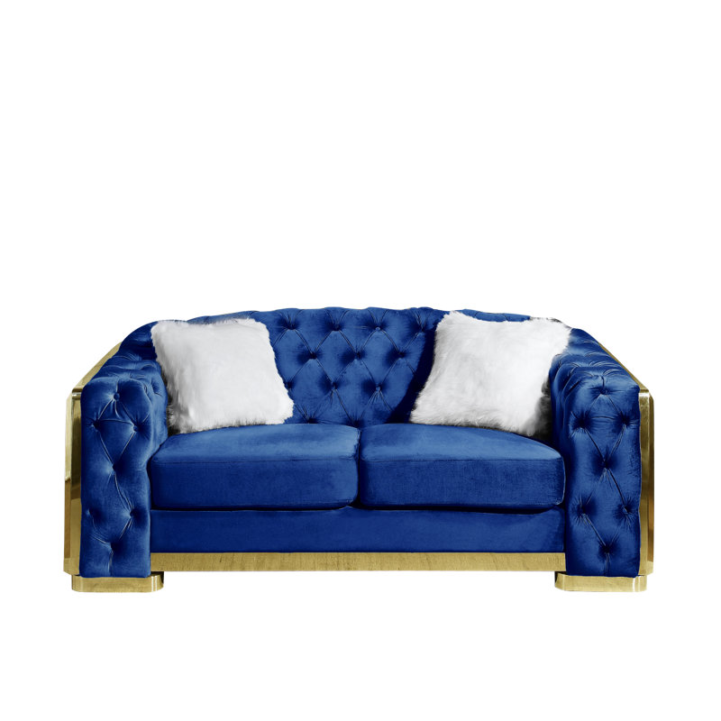 Causeuse rembourrée Modern, Bleu