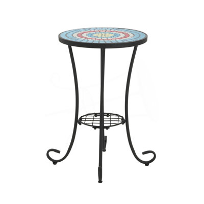 Patio Side Table With Shelf