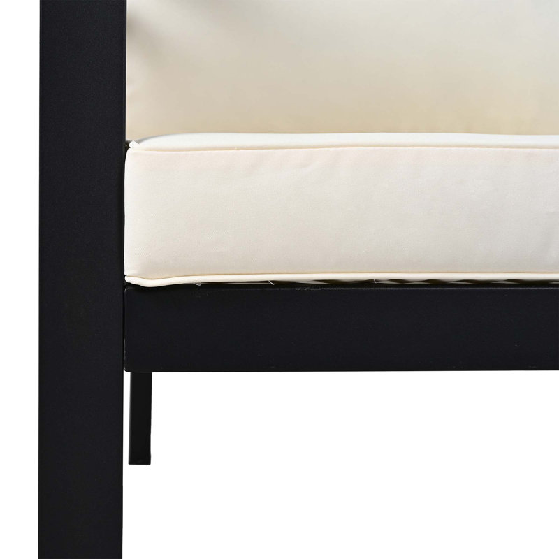 Ensemble de conversation modulaire d'extérieur 4 pièces pour 4 personnes avec ensemble de conversation pour 5 personnes avec coussins et table basse