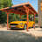 18.3 x 12.6 x 7.8 FT Solid Wood Carport with Steel Roof - Double Duty as a Gazebo, Pergola for Patio, Garden, or Outdoor Vehicle Shelter