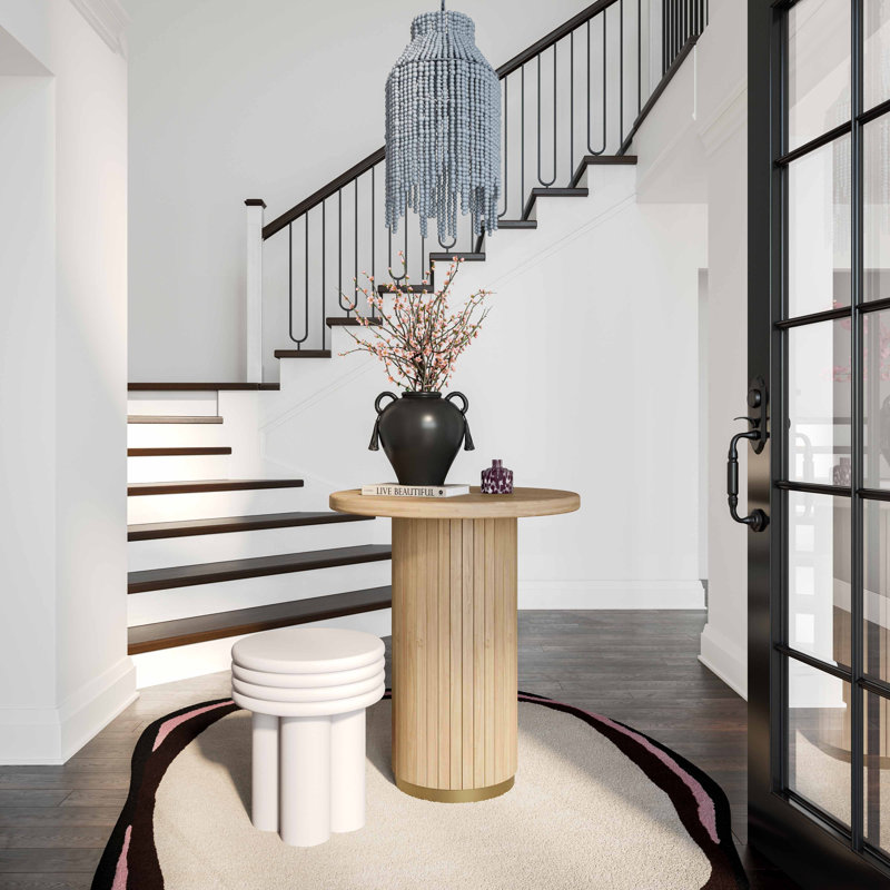 Diani Oak Wood Entry Table, Natural