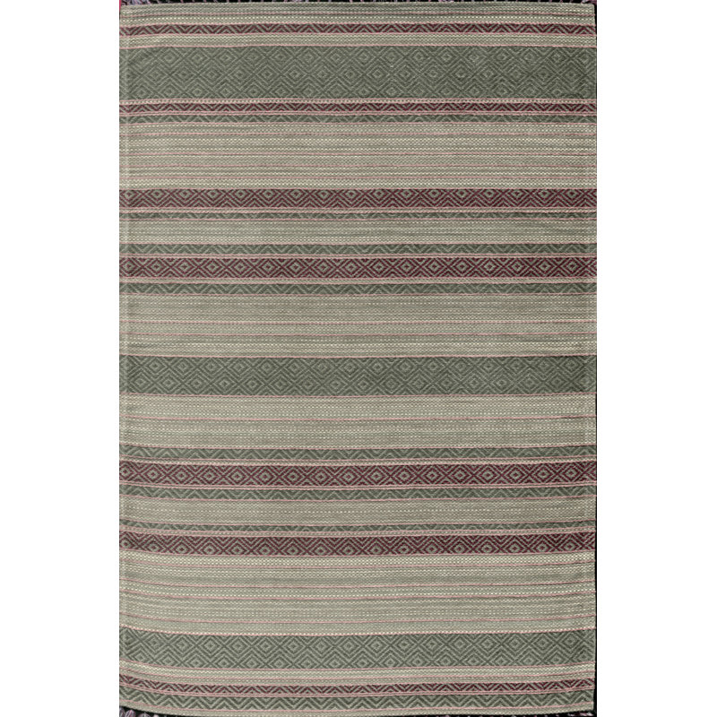 Tapis intérieur / extérieur en polypropylène tissé à la machine Kiyami, Rectangle 4 pi 8 po x 6 pi 7 po