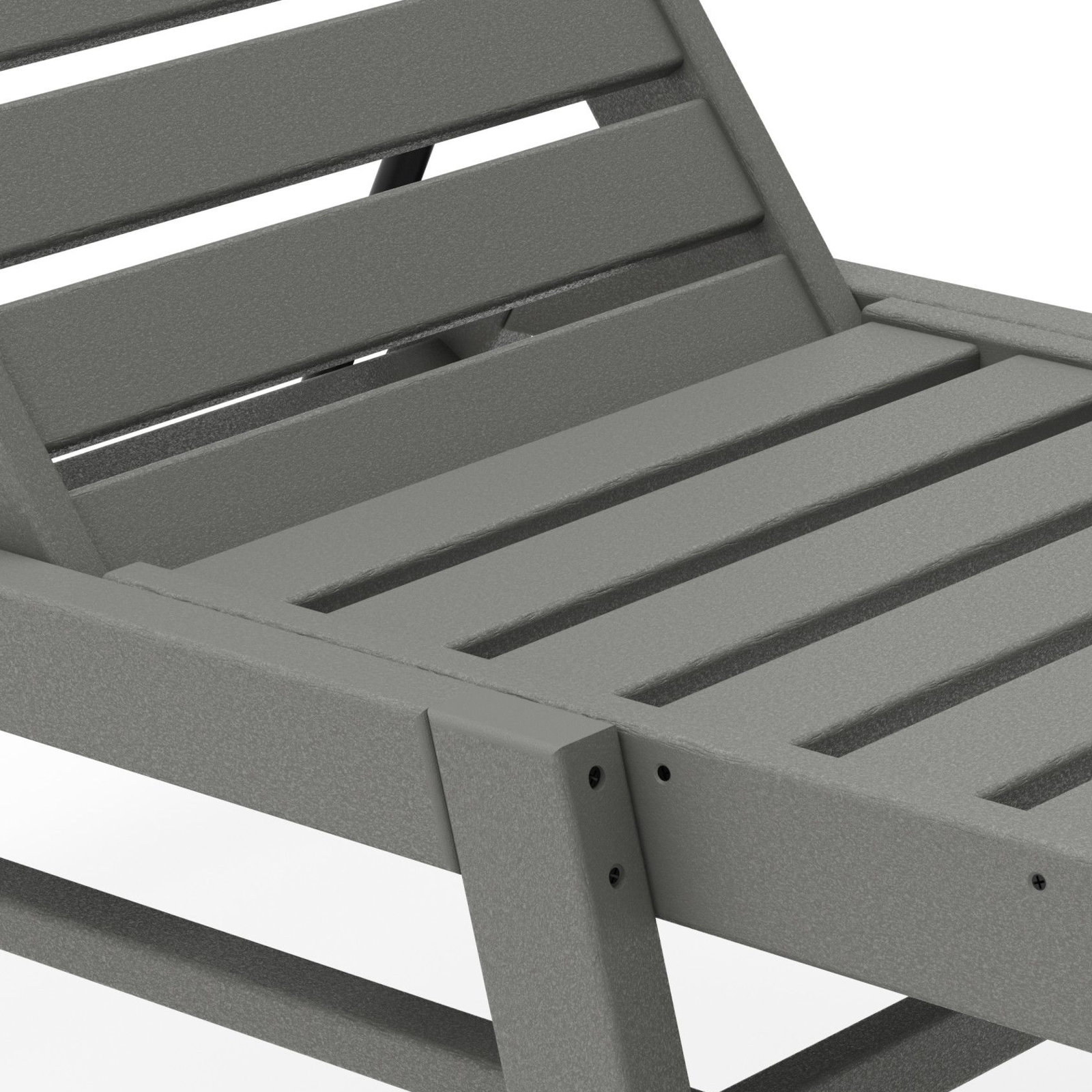 POLYWOOD® Nautical 24" Patio Chaise Lounge, Slate Gray