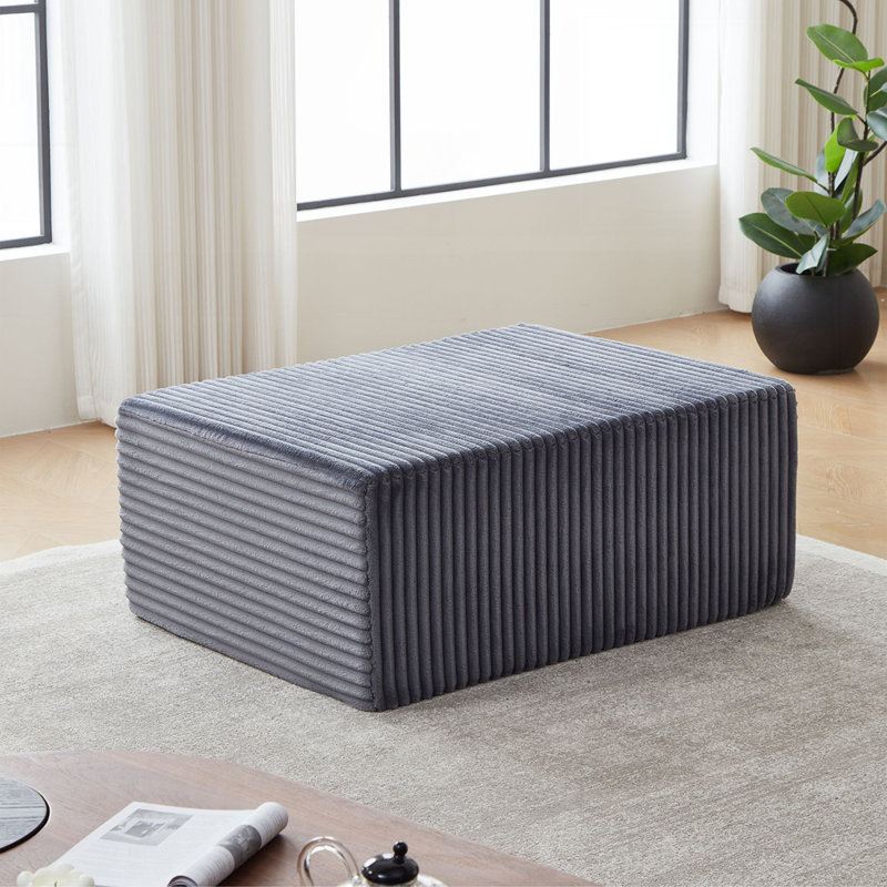 Canapé modulaire en velours côtelé désossé à assise profonde avec porte-gobelets sans assemblage requis pour un confort et une flexibilité ultimes