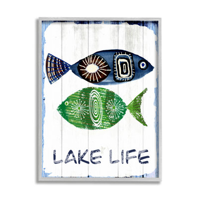«Lake Life», motif de formes de poisson patiné par Jadei, impression