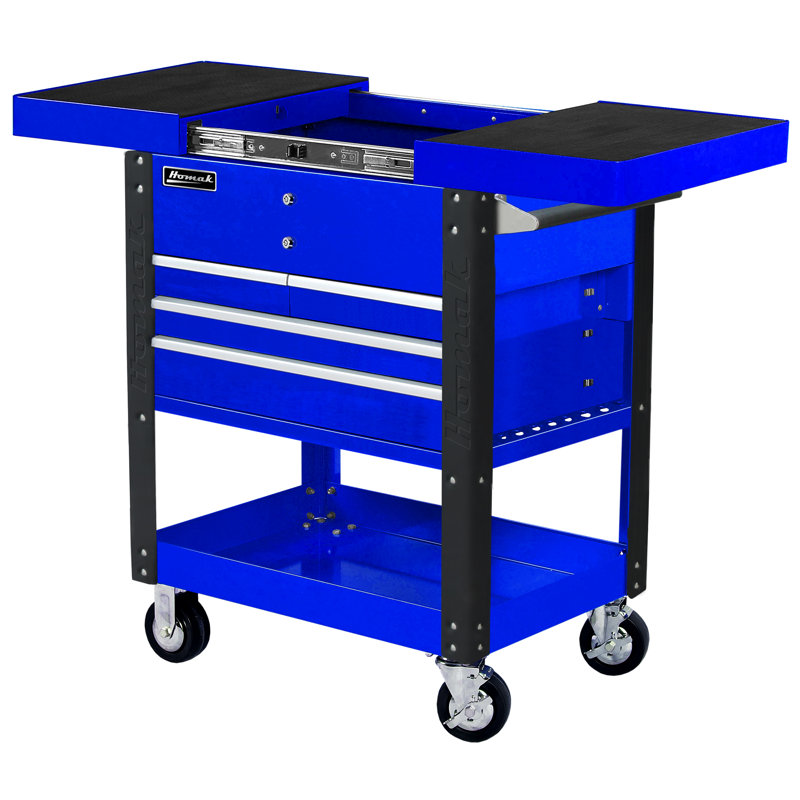 30.25'' W 5 -Drawer Steel Bottom Rollaway Chest with Wheels, Blue