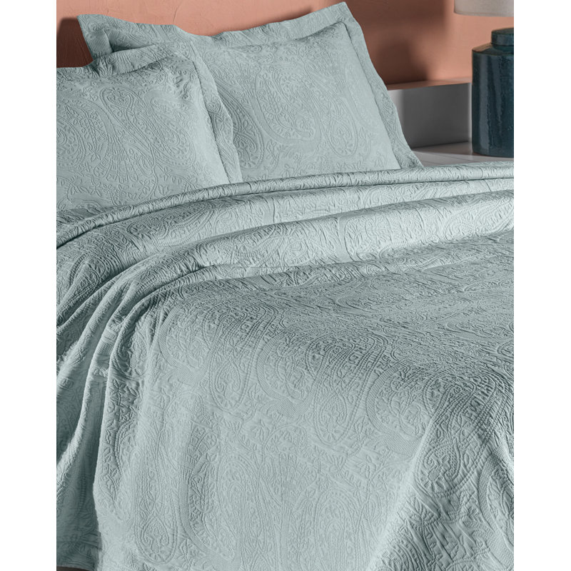 McCordsville Bedspread, 180 x 270cm Bedspread, Duck Egg