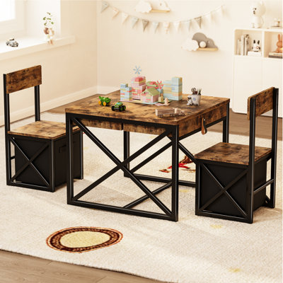 4-in-1 Kids Table And Chairs Set With Storage, Toddler Activity Desk For Crafts, Drawing, Reading – Ideal Children’s Furniture For Learning And Play