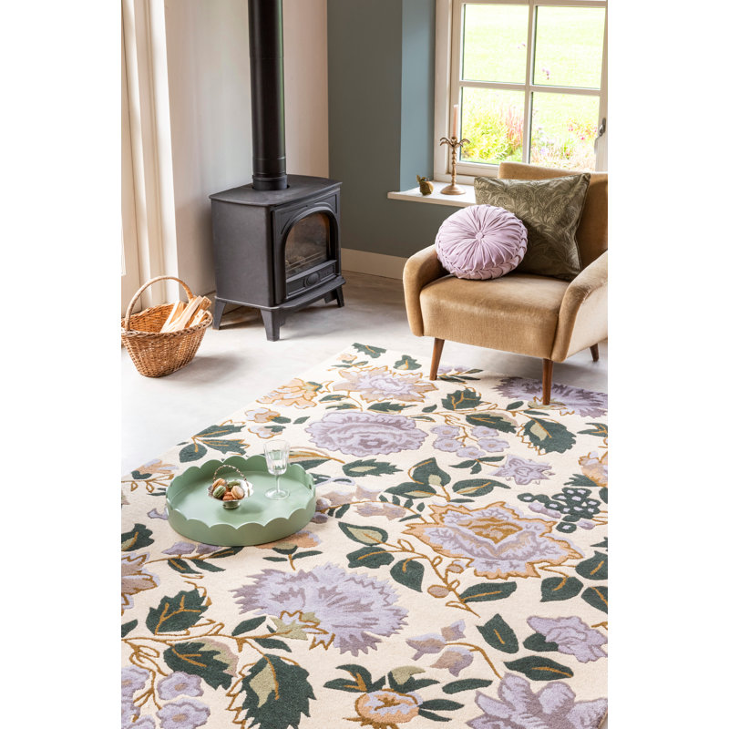 LA Wendling floral mauve chiné 083104 200X280, Rectangle 8 pi 2 po x 11 pi 6 po