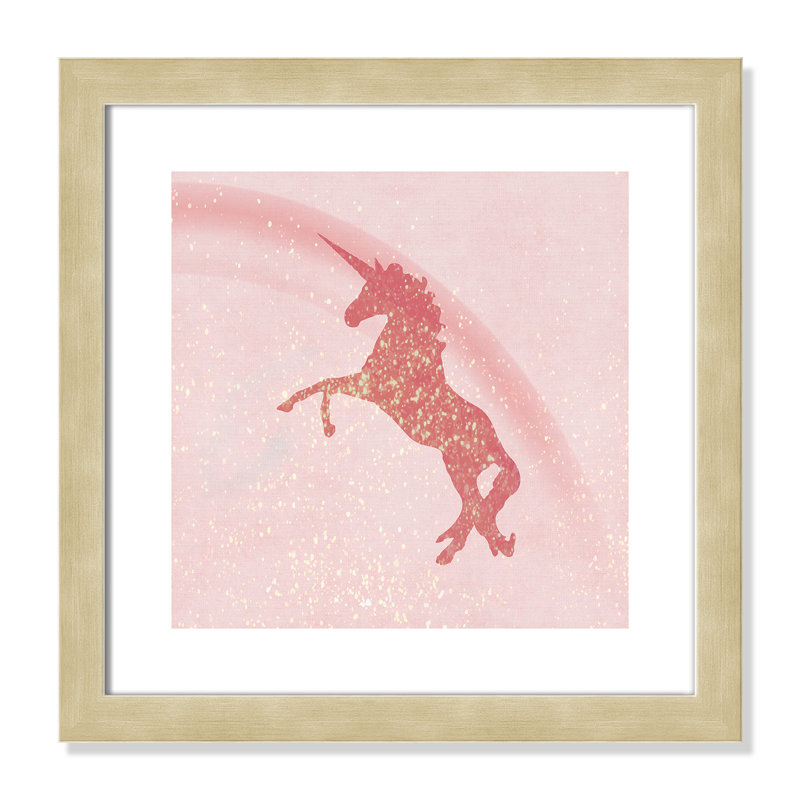Paillettes licorne 2, H 18 po x l 18 po x P 0,63 po, Encadré plat argent