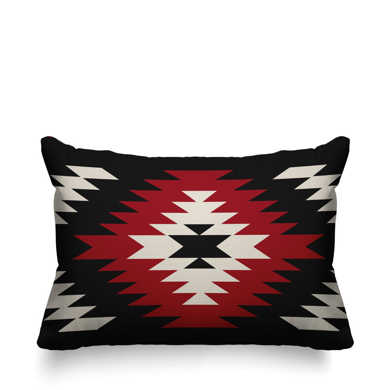 Coussin décoratif intérieur / extérieur Southwestern, Rouge, H 14 po x l 20 po