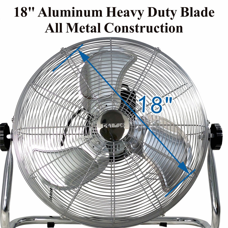 18" Industrial Grade High Velocity Fan - Chrome Grill