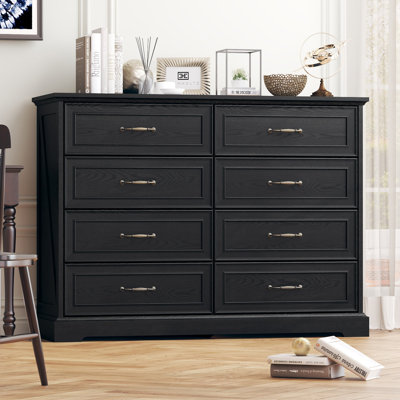 Commode haute vintage avec 8 tiroirs