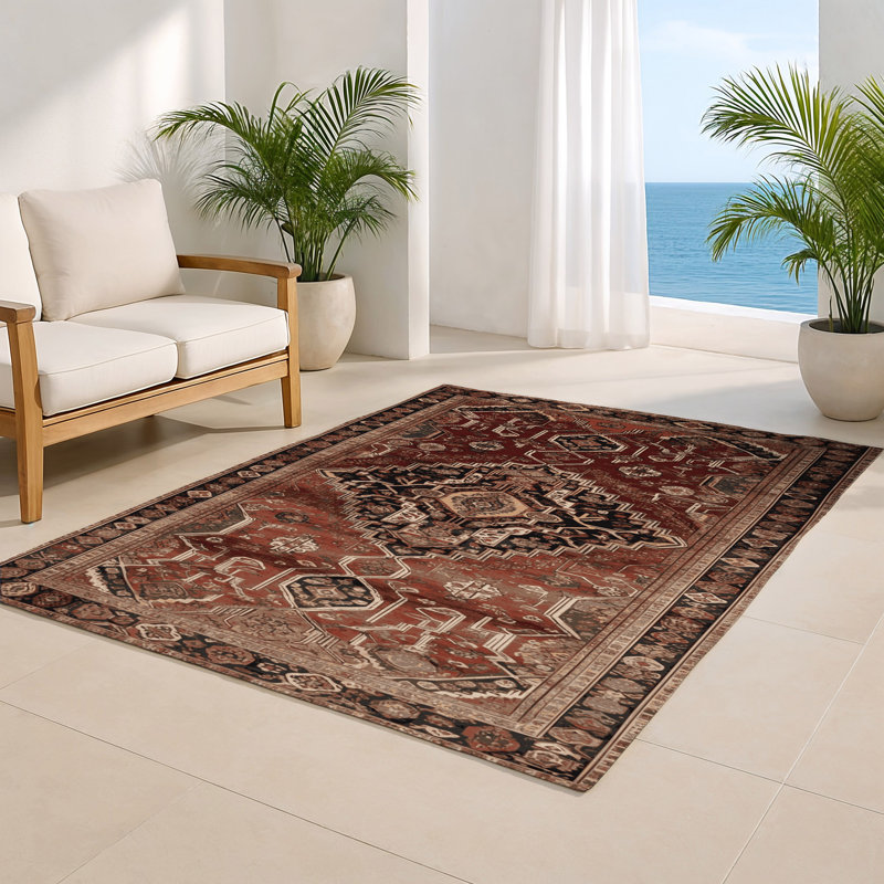Tapis d'intérieur et d'extérieur brun Persian, Rectangulaire 2 pi x 3 pi