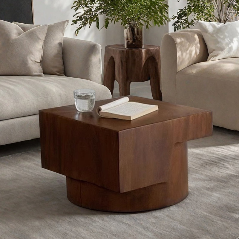 Table basse rétro et minimaliste, Brun