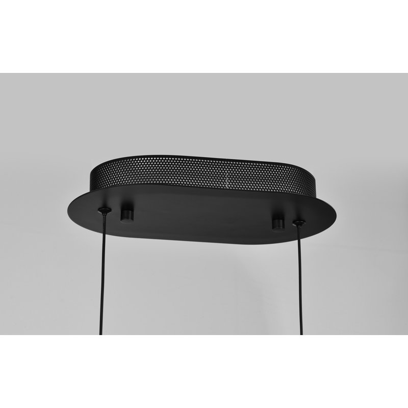 Brezina - LED Pendant - Matte Black - Silk Screened Acrylic Lens, 59.57" H x 8.75" W x 8.75" D