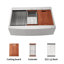 Évier de poste de travail à tablier en acier inoxydable - 33 x 22 x 10 po, nickel brossé et acier de cuisine efficace 33 x 22 x 10 po, performance durable