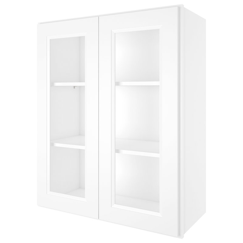 HOMEIBRO Cozy Design, armoire murale traditionnelle standard en contreplaqué, prête à assembler, 76 cm (L) x 30 cm (P) x 91 cm (H), blanc traditionnel