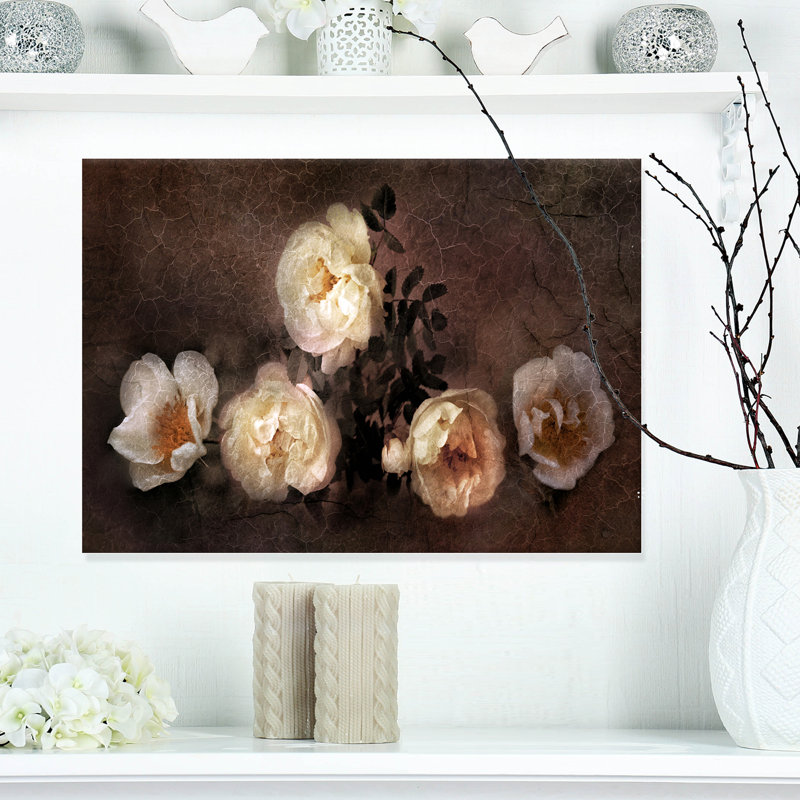 «Wild Roses in Old Style», reproduction d'art sur toile tendue, H 20 po x l 20 po x P 1 po, Toile tendue