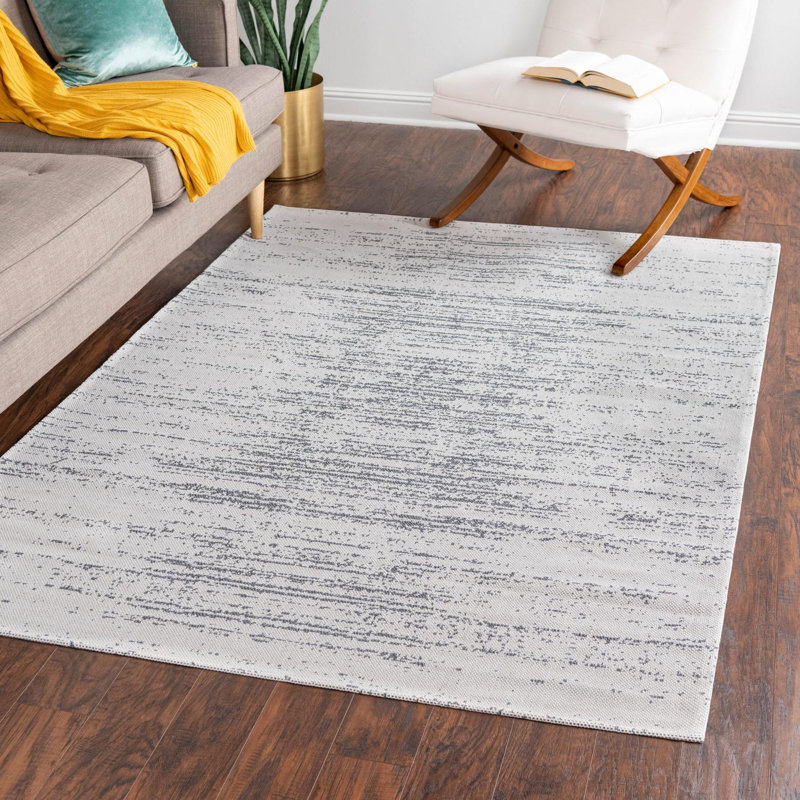 Cotton Abstract Indoor Rug, Rectangle 5' x 7'2"