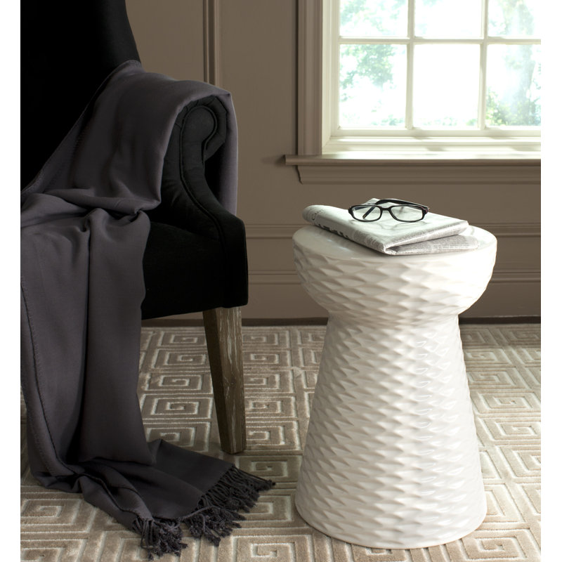 Tabouret d'appoint en céramique Verne, Crème