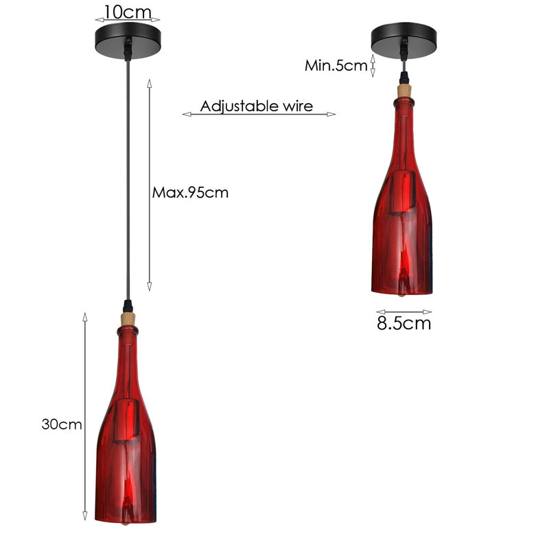 North Vassalboro 1 - Light Single Pendant, Red