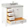 Ariel Cambridge 36 In. Right Offset Vanity With 2 In. Carrara Marble Countertop