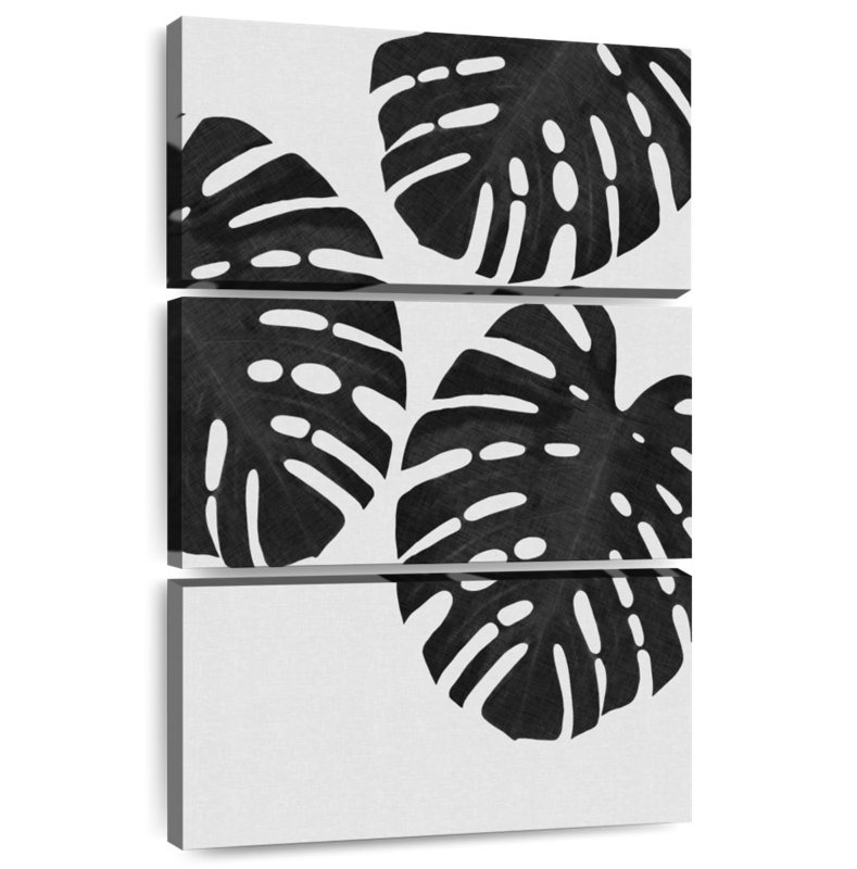 Feuille Harnek Monstera III BW, H 32 po x l 20 po