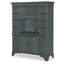 Country Living Vintage Market Secretary Cabinet with Doors, Drawers, Shelves, LED Light, and Power