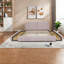 Grand lit moderne avec rangement, cadre en MDF rose, style minimaliste