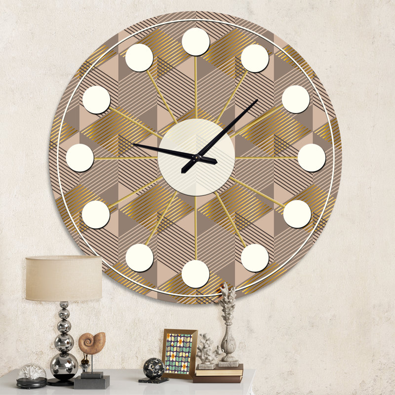 Retro Square Design V - horloge murale moderne Mid-Century, Moyenne