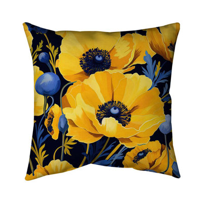 Minimalist Blue Pillow | Yellow and Blue Home Decor Pillow – Poly Twill Throw Pillow with Insert, Double-Sided Print