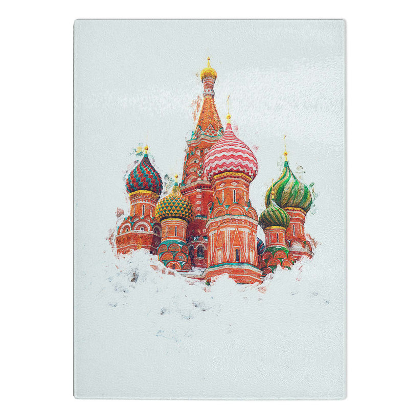 Tempered Glass St Basils Cathedral in Moscow Chopping Board, 28.5 cm W x 39 cm L