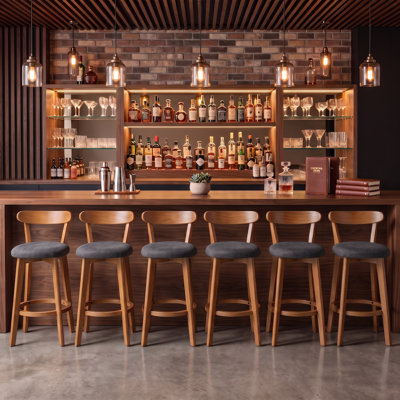 Nordic Solid Wood Bar Stool
