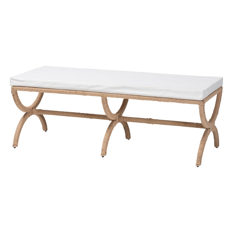 bali & pari Maliyah Japandi Natural Jute Accent Bench