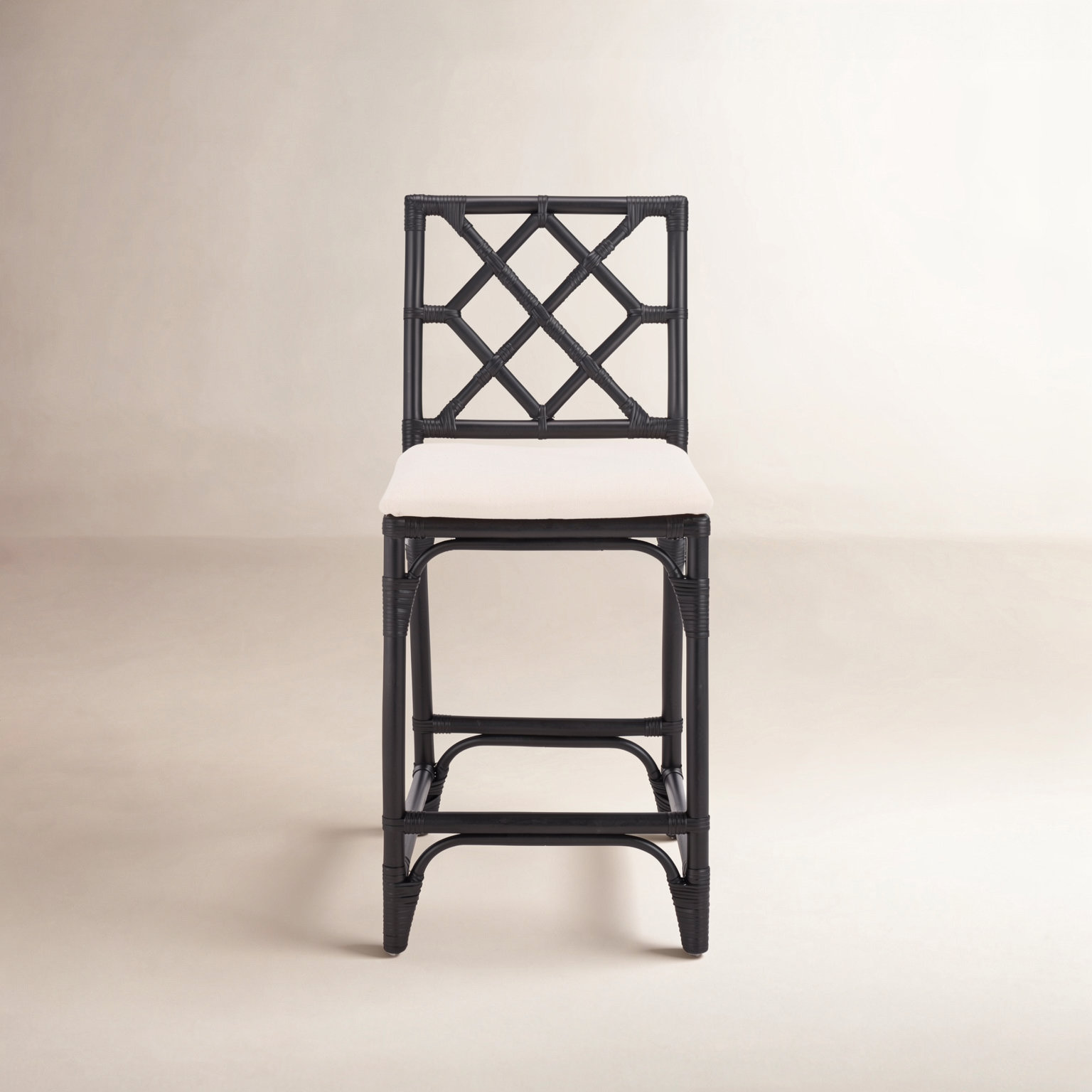 Peoria Barstool with Cushion, Black