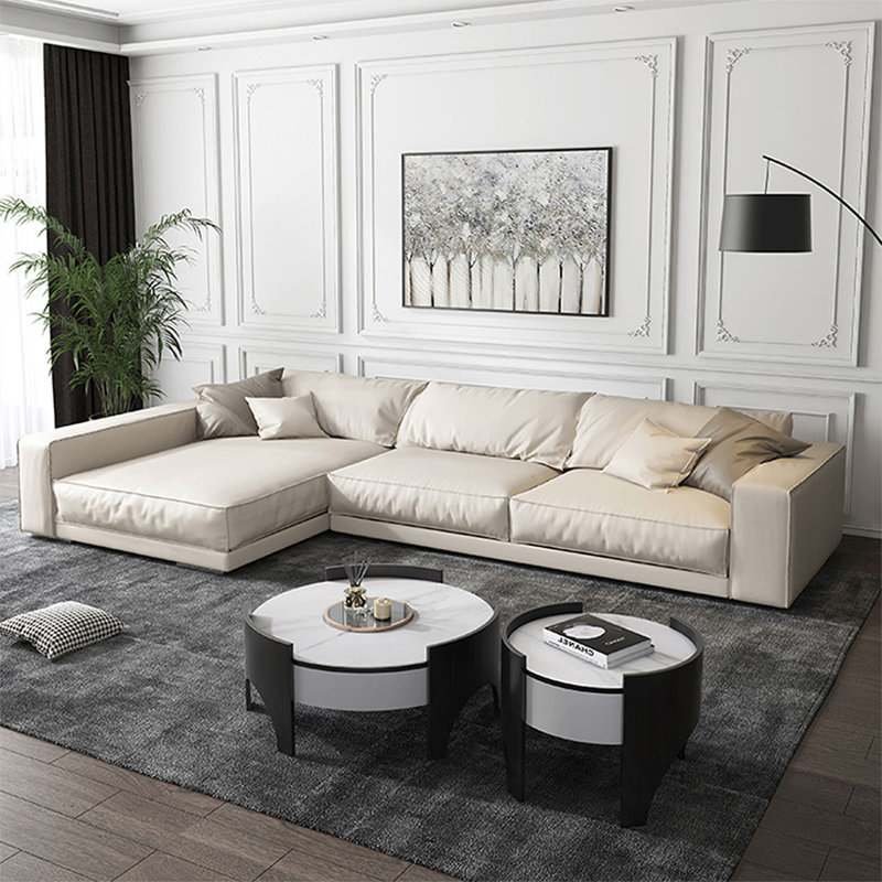 Upholstered L-Shaped Sectional, 30.71"H*118.11"L*61.02"W, Gauche