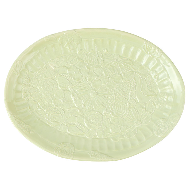 Pietra Fiori Oval Platter