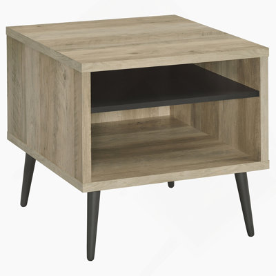 Table de bout carrée avec tablette de rangement