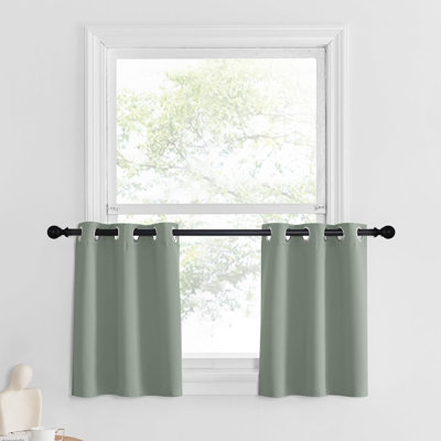 Cantonnières occultantes pour rideaux, rideaux isolants à œillets rustiques de style campagnard pour cuisine / salle de bain / sous-sol, 2 panneaux.